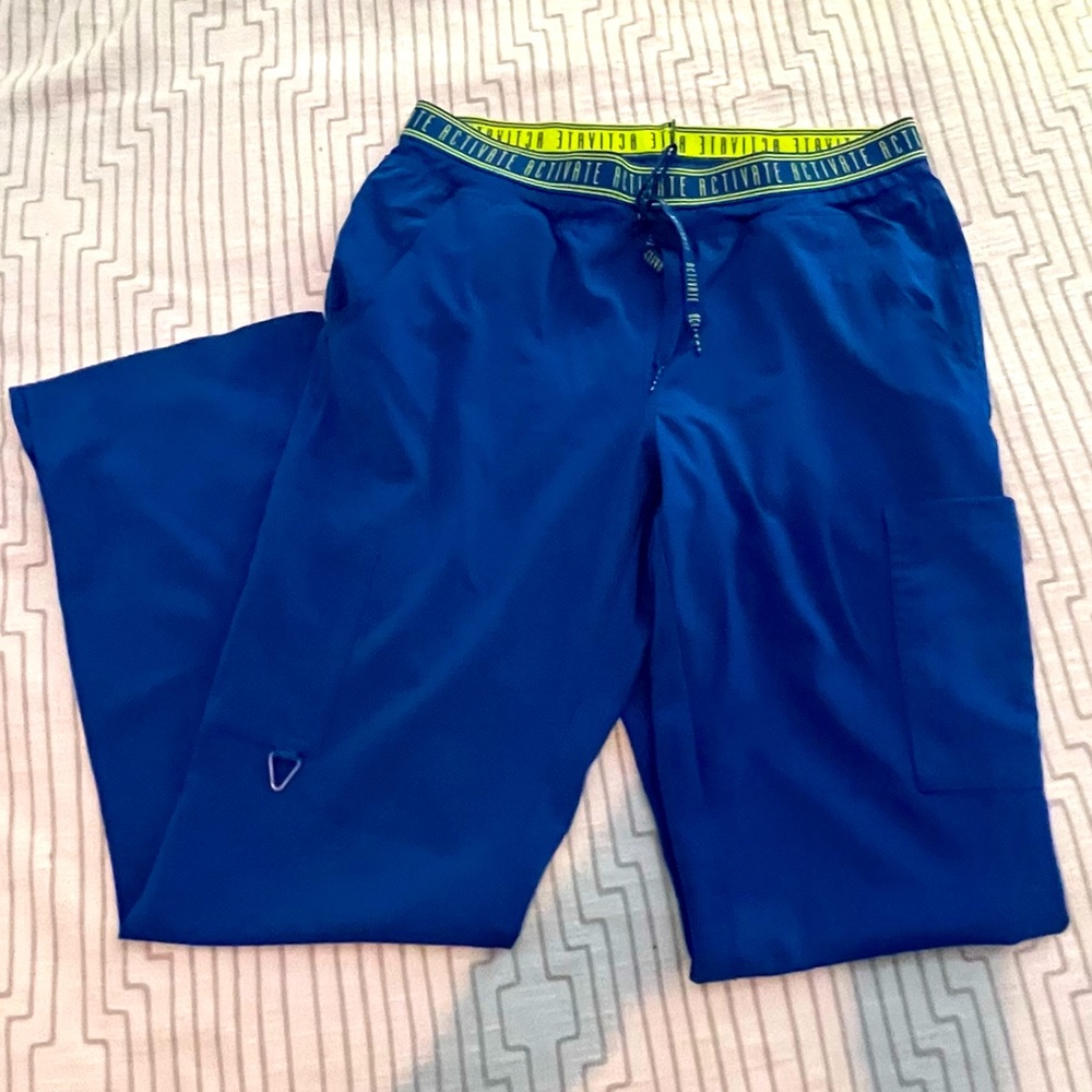 Worn only a few times. Comfortable, flexible, easy clean and dry scrub pants